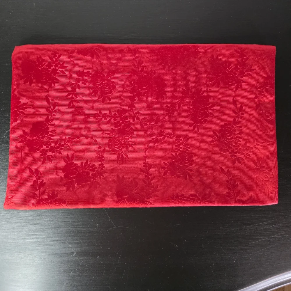 Vintage Christian Dior Silky Red Floral Pouch‎